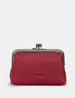 Aubrey Cherry Red Leather Triple Frame Purse