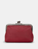 Aubrey Cherry Red Leather Triple Frame Purse