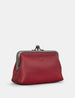 Aubrey Cherry Red Leather Triple Frame Purse