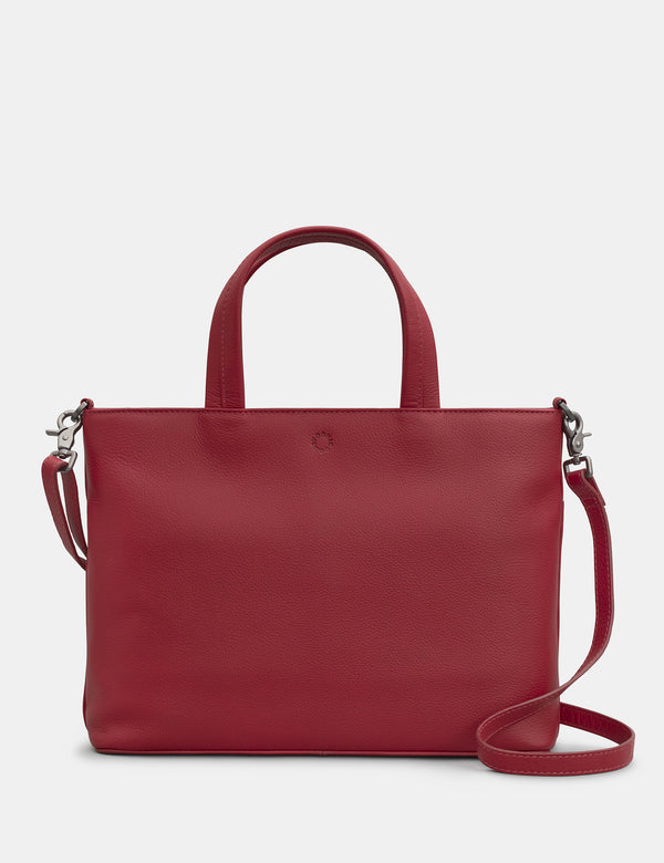 Hampton Multiway Cherry Red Leather Grab Bag