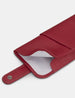 Chilton Cherry Red Leather Glasses Case with Tab