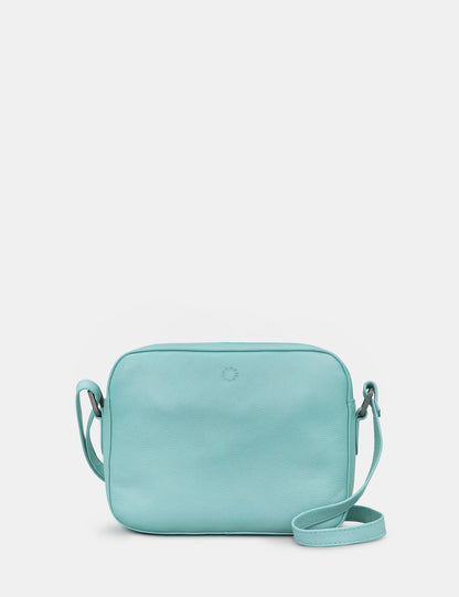 Belmont Duck Egg Leather Camera Bag