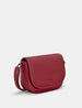 Clarendon Flap Over Cherry Red Leather Cross Body Bag