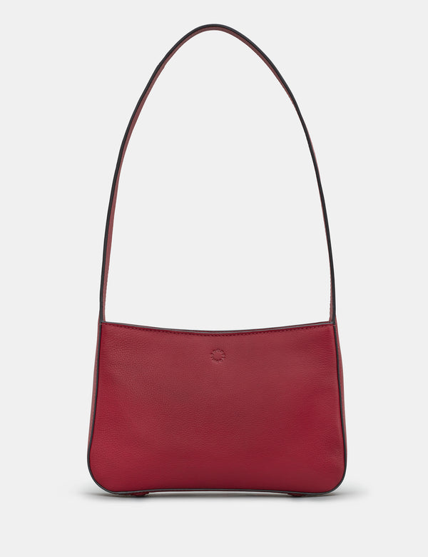 Aspen Cherry Red Leather Shoulder Bag