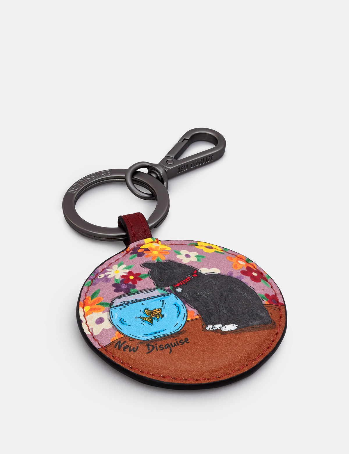 Scribble Street Cat And Fish Keyring / Charm