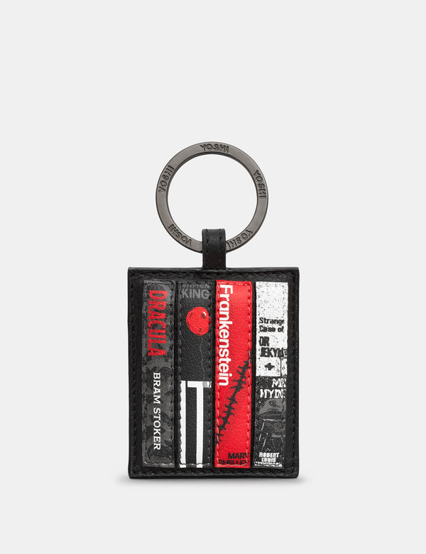 Horror Bookworm Library Black Leather Keyring